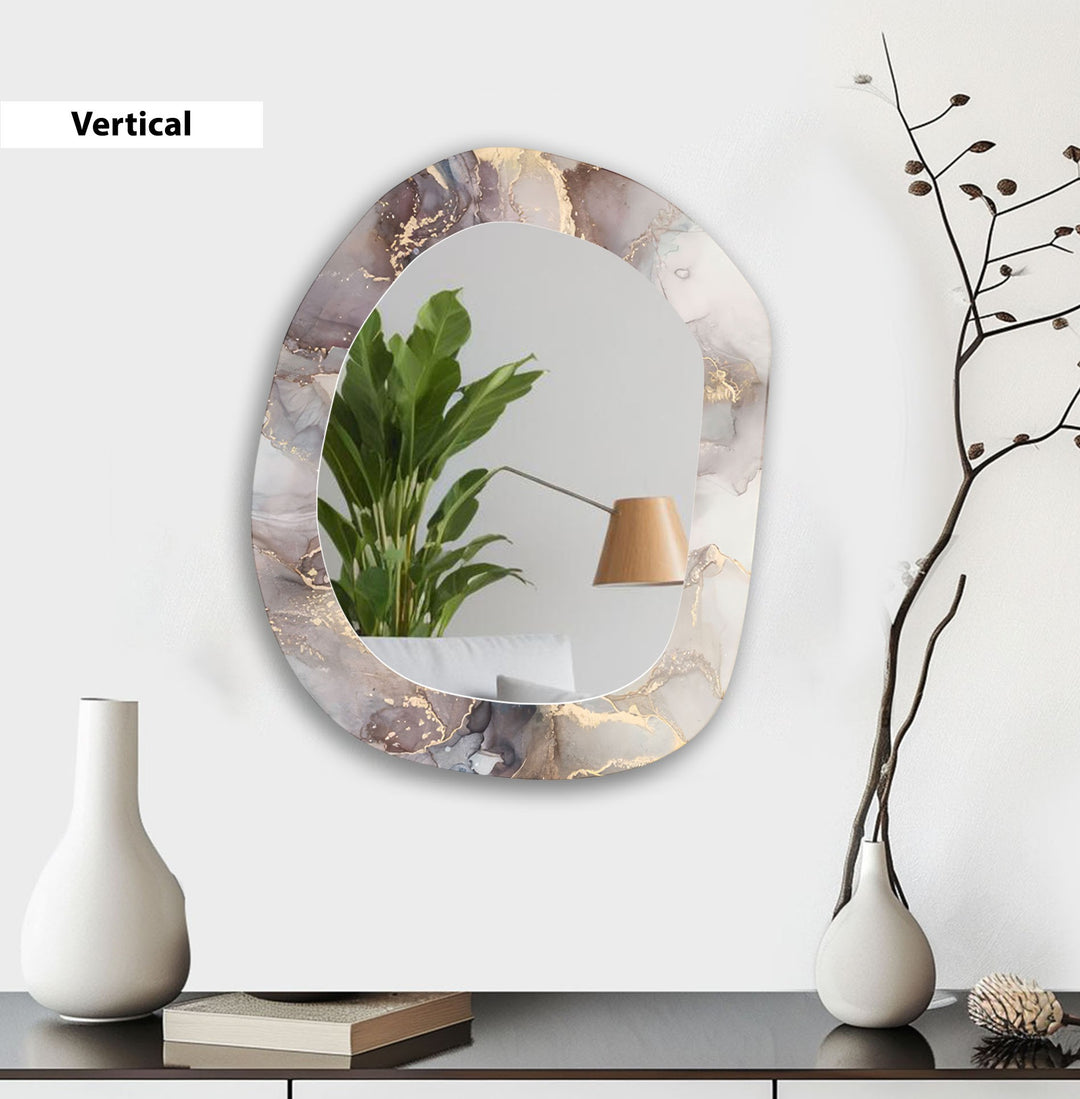 Gray Abstract  Wall Mirror