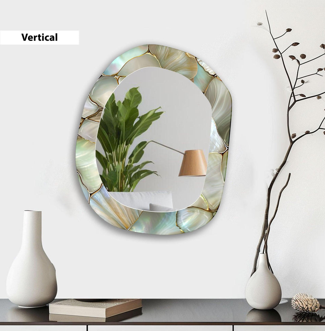 Stained Asymmetrical Wall Mirror