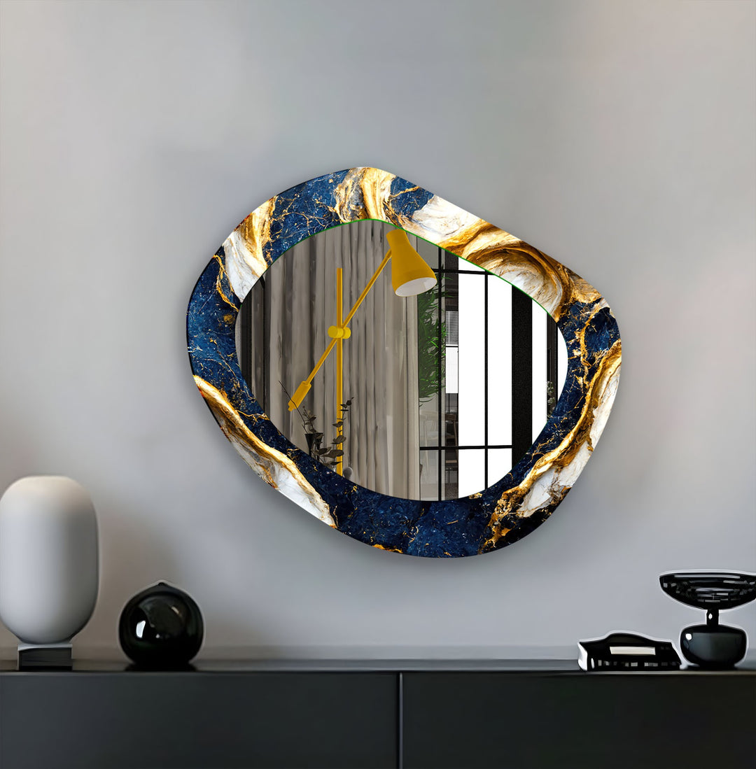 Irregular Gold Abstract  Wall Mirror