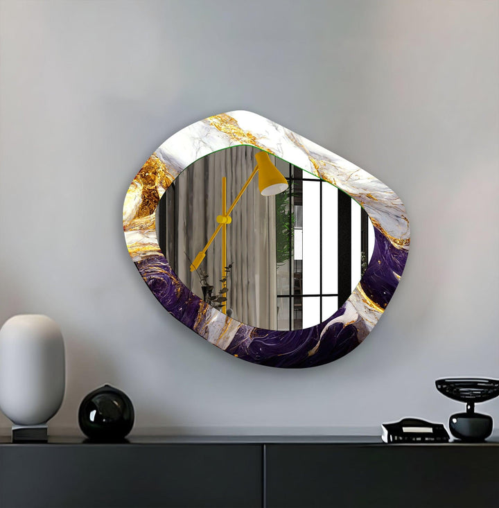 Purple And White Wall Mirror