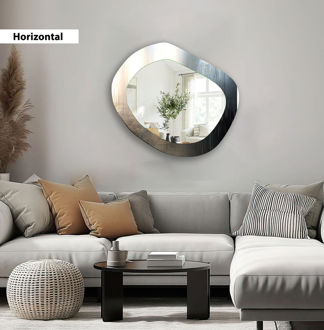 Gray Metallic Modern Wall Mirror