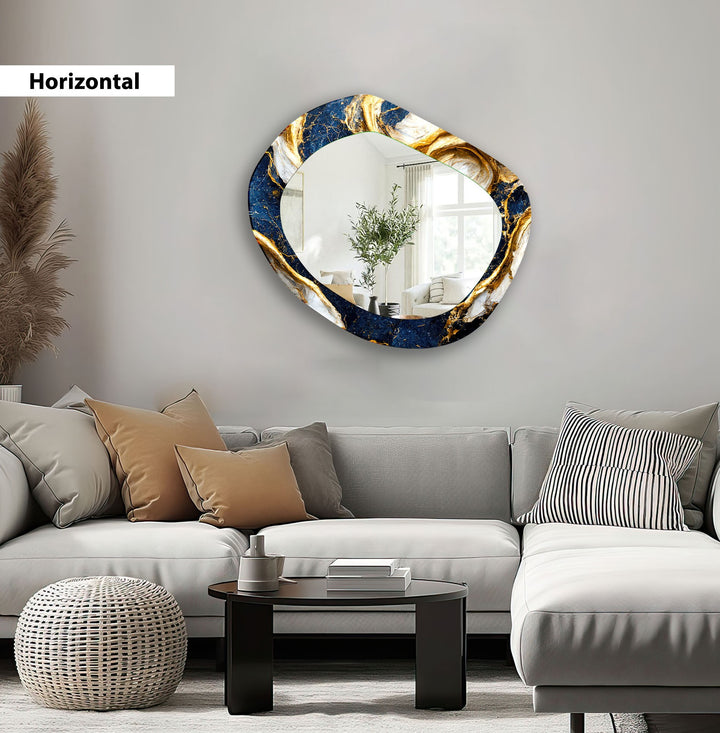 Irregular Gold Abstract  Wall Mirror