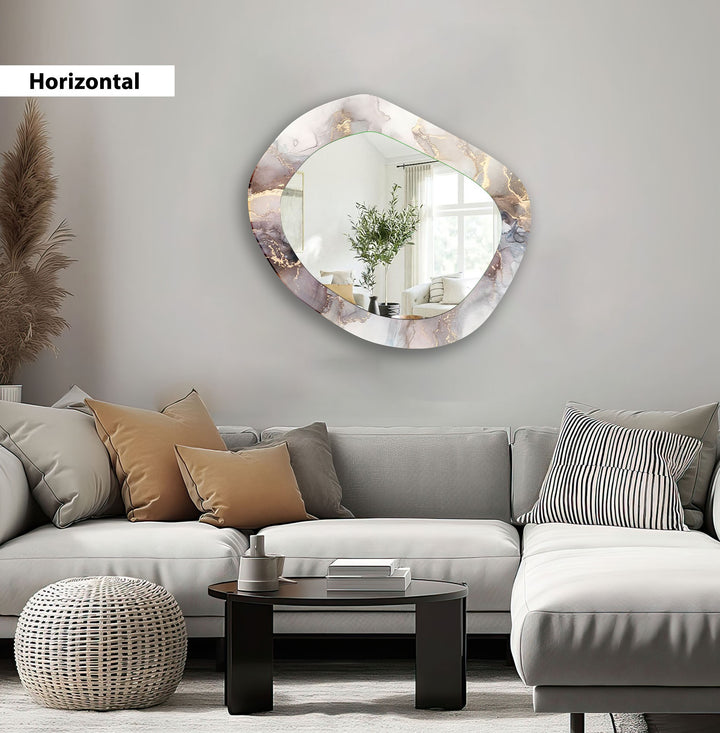 Gray Abstract  Wall Mirror