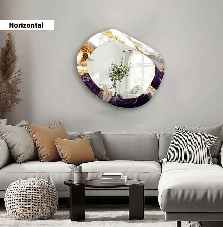 Purple And White Wall Mirror