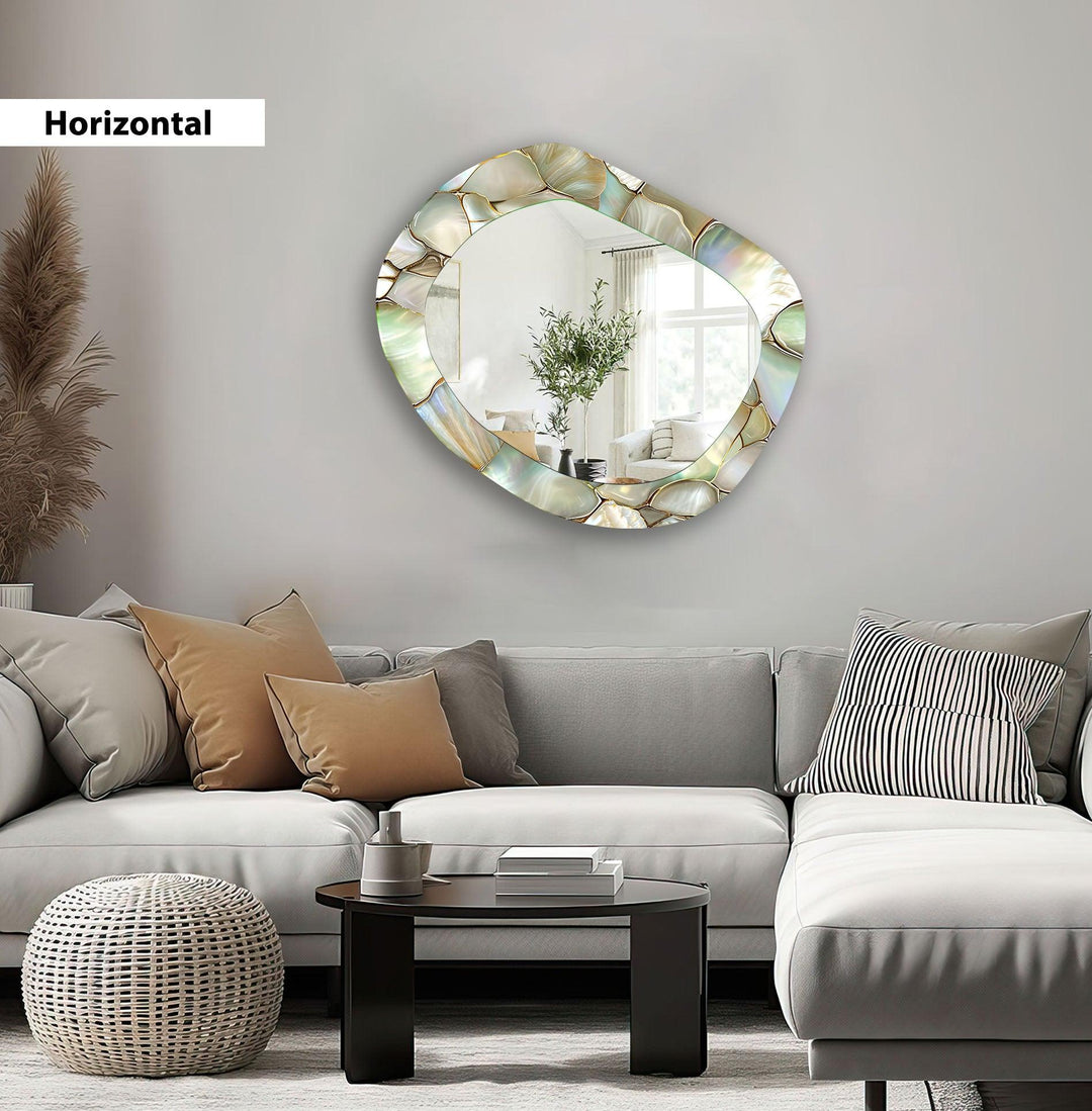 Stained Asymmetrical Wall Mirror