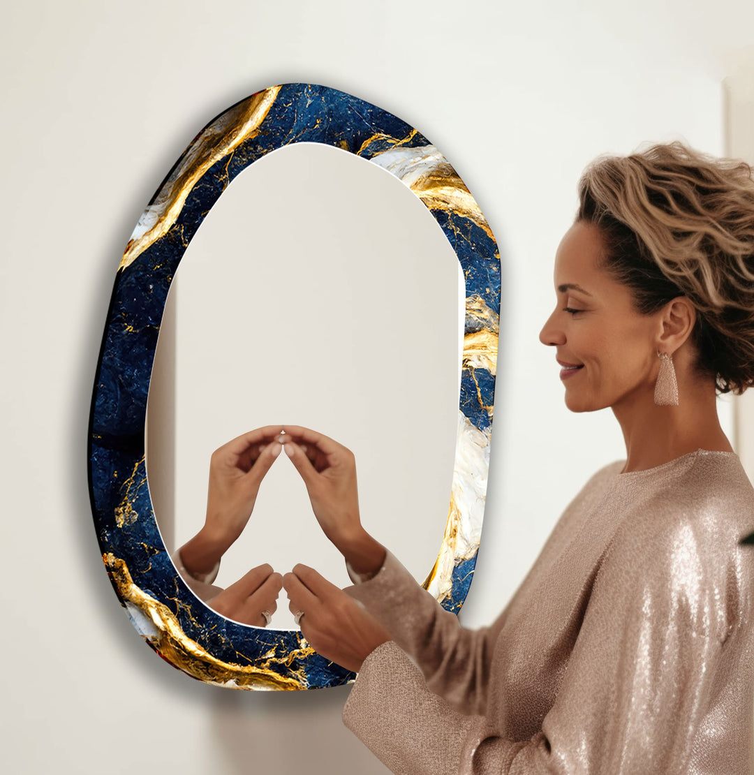 Irregular Gold Abstract  Wall Mirror