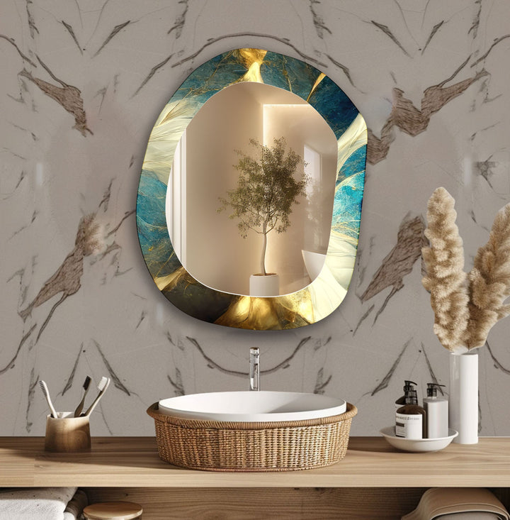 Green Decorative Modern Wall Mirror