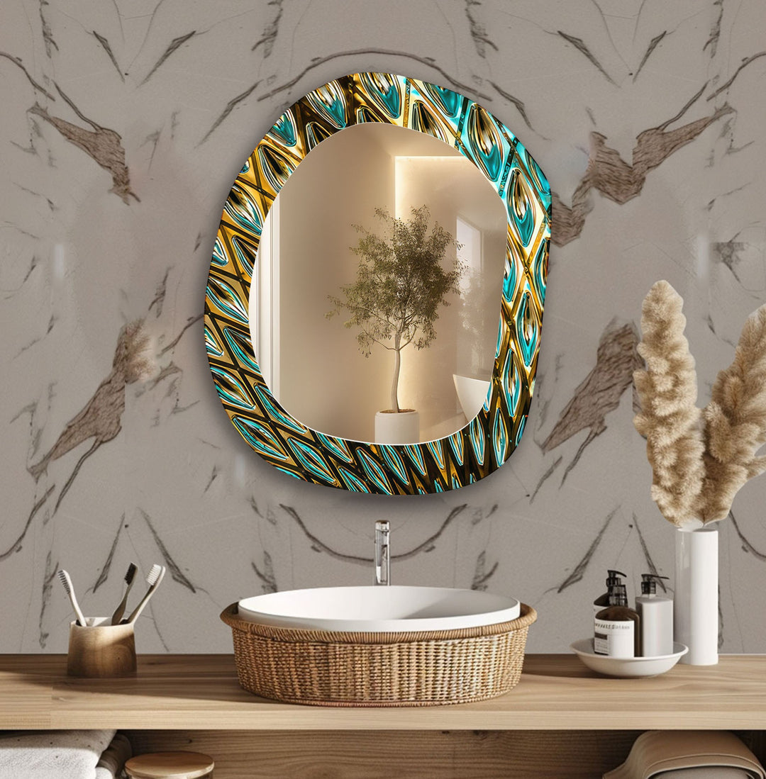 Green Modern Wall Mirror