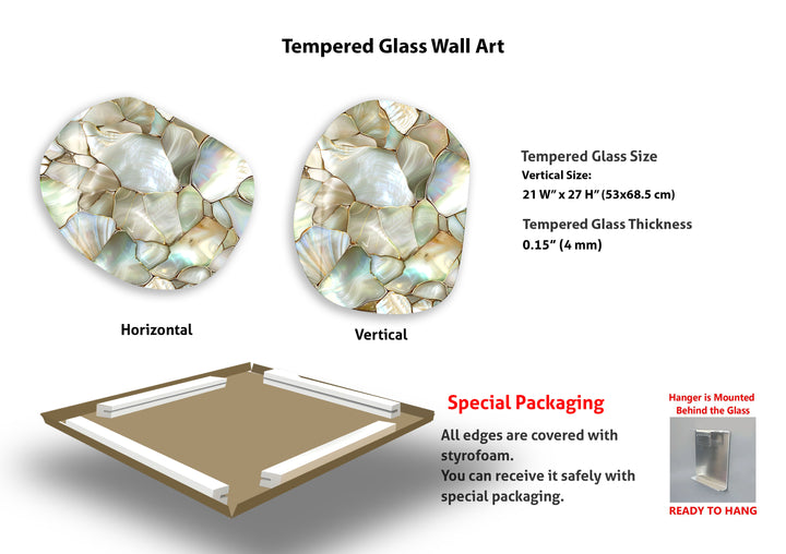 Abstract Pearlescent Decorative Glass Wall Art, glass pictures for Wall, glass prints wall art
