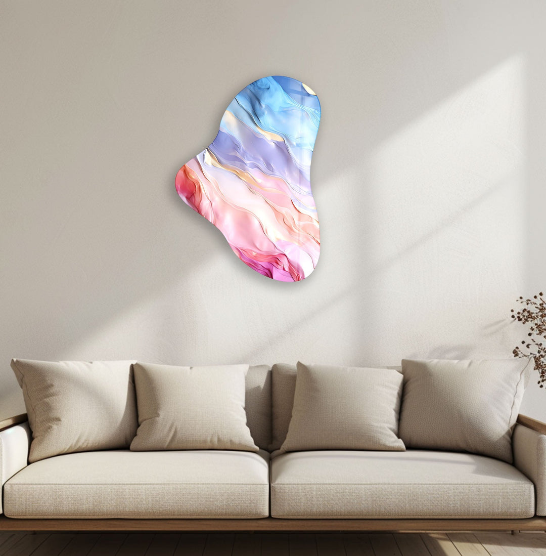 Pink Abstarct Asymmetric Glass Wall Art, glass image printing, glass prints from photos
