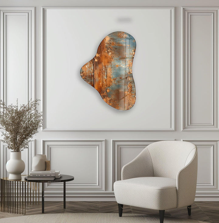 Grey & Brown Abstarct Glass Wall Art, Glass Printing Wall Art, Print photos on glass
