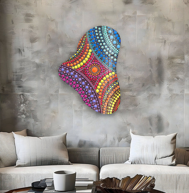 Colorful Mosaic Pattern Asymmetric Glass Wall Art, art glass wall art, glass wall art pictures
