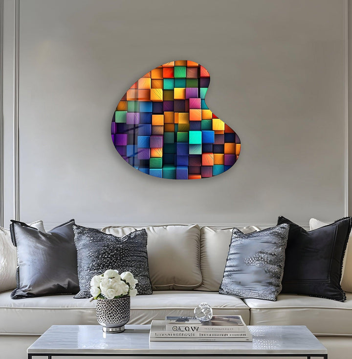 Modern Abstract Irregular Glass Wall Art, Glass Printing Wall Art, Print photos on glass
