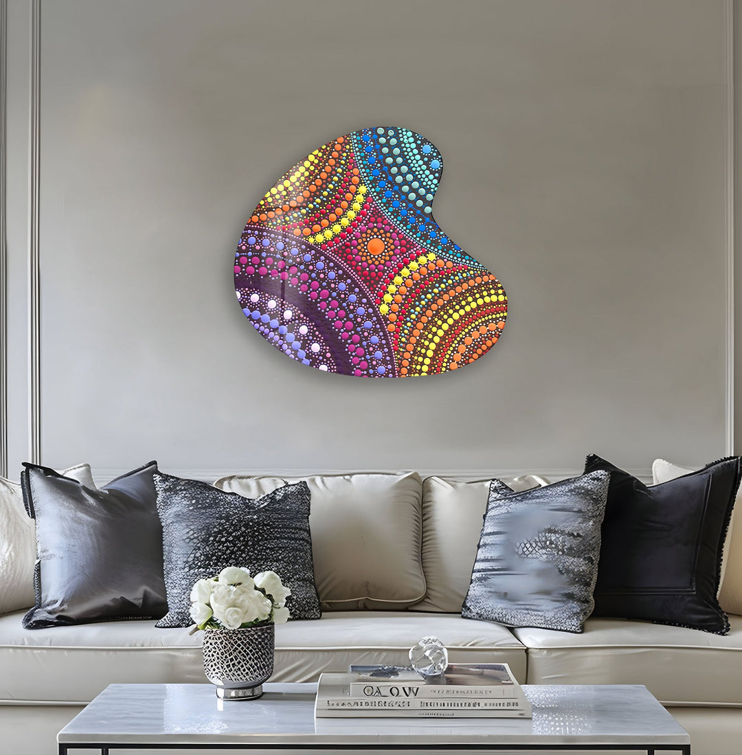 Purple Mosaic Irregular Glass Wall Art, glass art painting, glass art for the Wall
