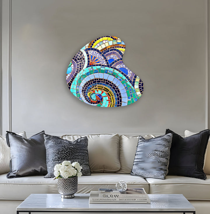 Colorful Mosaic Style Irregular Glass Wall Art, art glass wall art, glass wall art pictures
