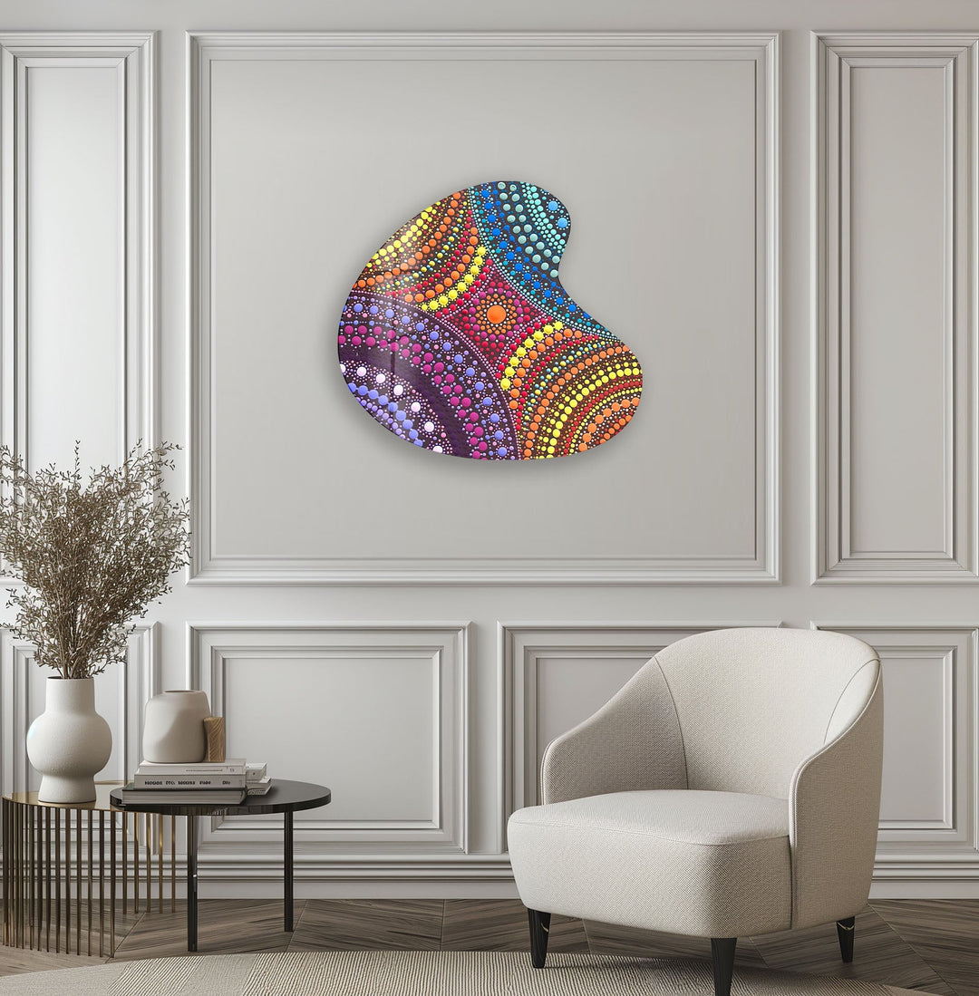 Purple Mosaic Irregular Glass Wall Art, print picture on glass, Tempered Glass Wall Art

