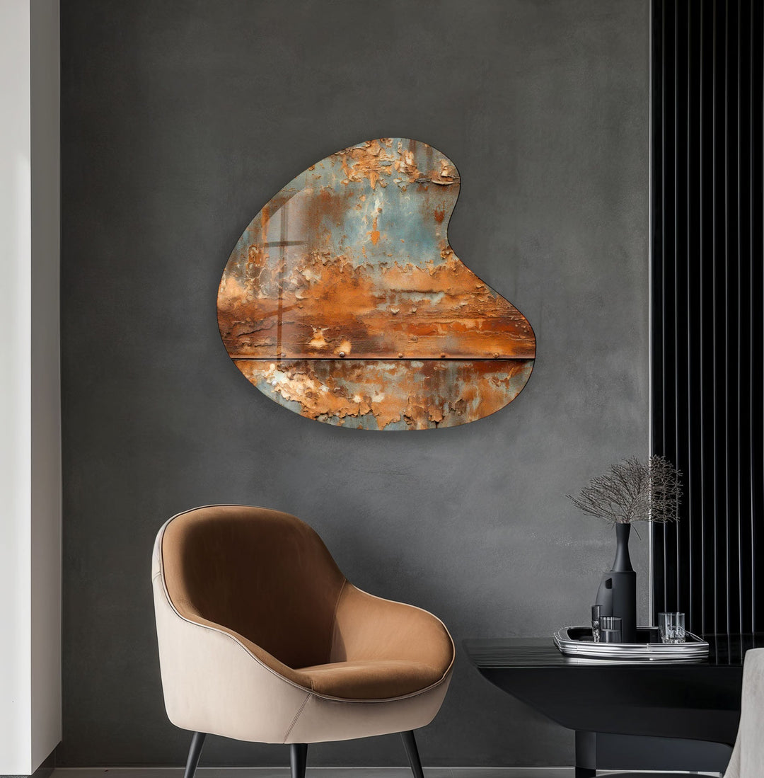 Brown Abstract Irregular Glass Wall Art, print picture on glass, Tempered Glass Wall Art

