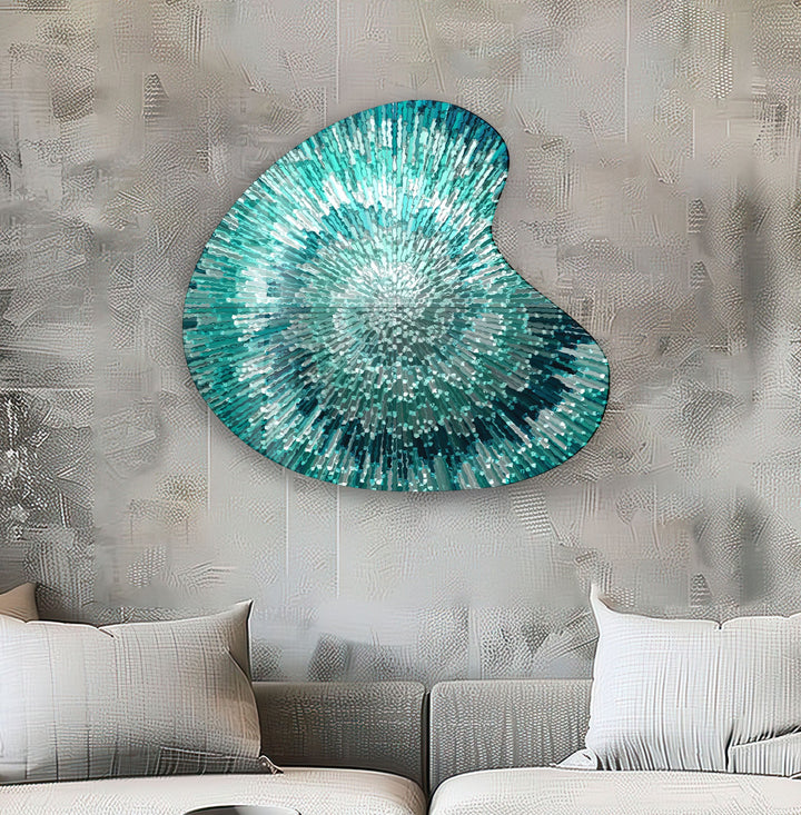 Turquoise Abstract Spiral Irregular Glass Wall Art, art glass wall art, glass wall art pictures
