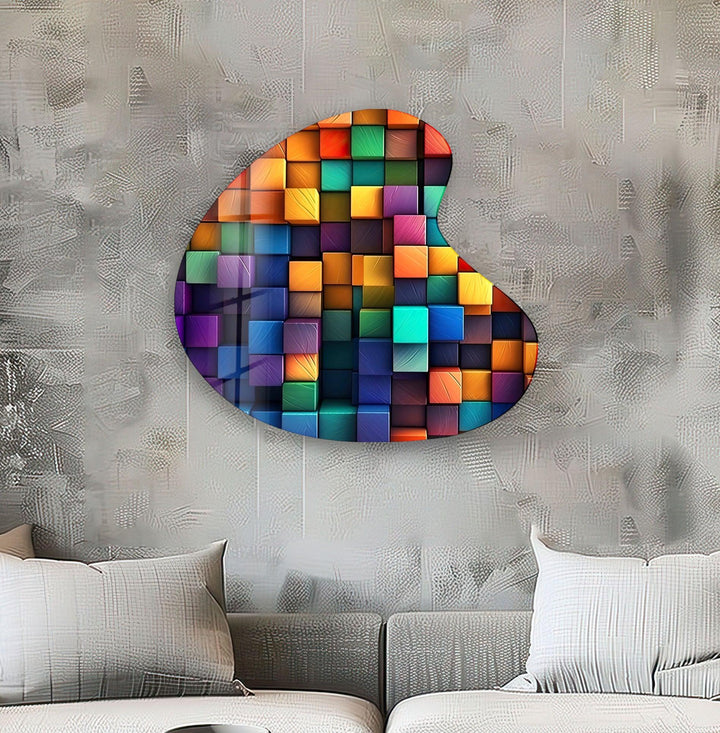 Modern Abstract Irregular Glass Wall Art, glass image printing, glass prints from photos
