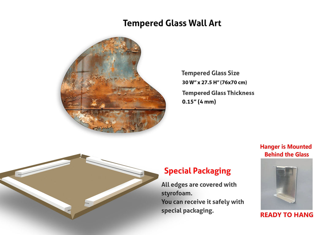 Brown Abstract Irregular Glass Wall Art, glass pictures for Wall, glass prints wall art
