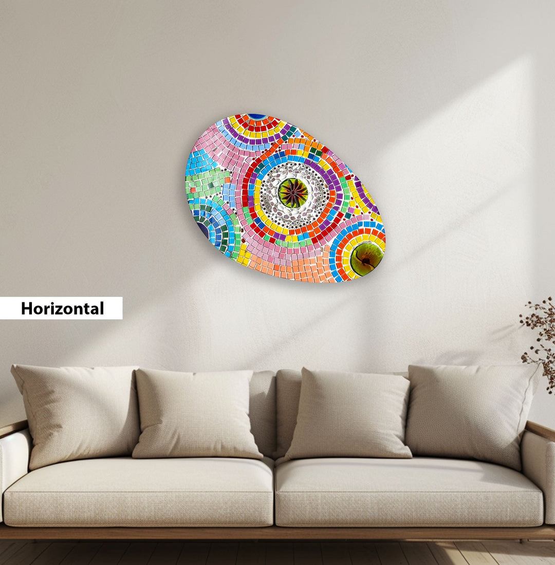 Pink Marble Stylish Oval Glass Wall Art, glass image printing, glass prints from photos
