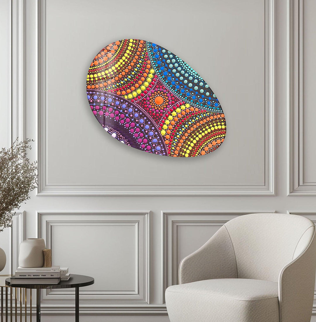 Pink Marble Pattern Oval Glass Wall Art, photo print on glass, prints on glass wall art
