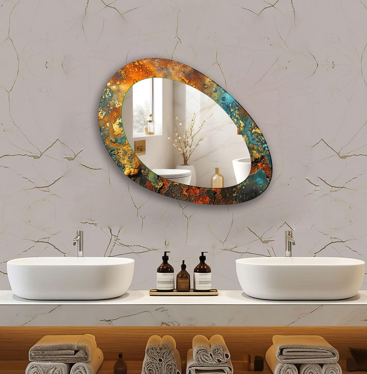 Copper Abstract Mirror Modern Wall Mirror