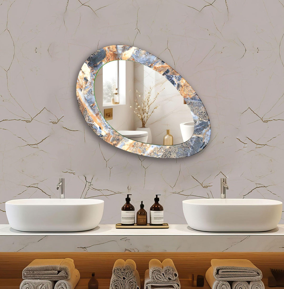 Marble Oval Large Wall Mirror