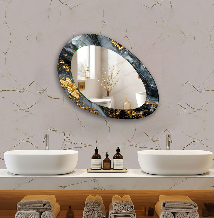 Gold Abstract Mirror Decorative Wall Mirror