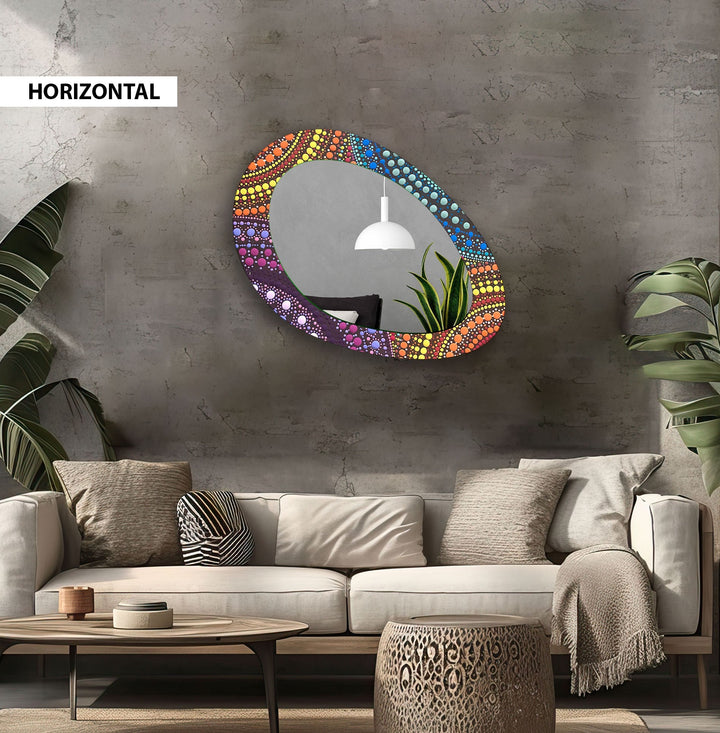 Color Mosaic Mirror Asymmetrical  Wall Mirror