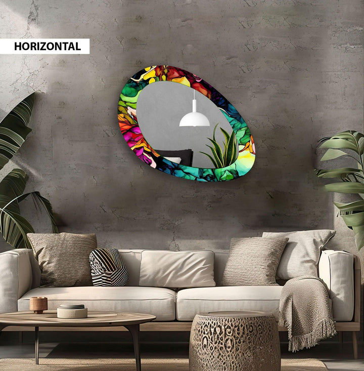 Color Abstract Mirror Asymmetrical  Wall Mirror