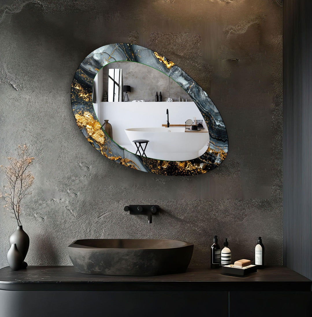 Gold Abstract Mirror Decorative Wall Mirror