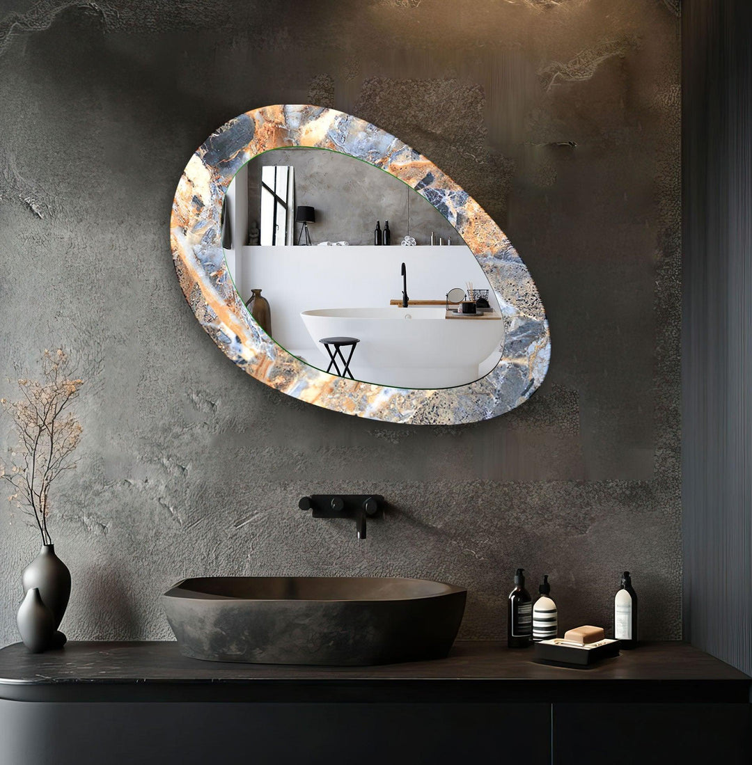 Marble Oval Large Wall Mirror