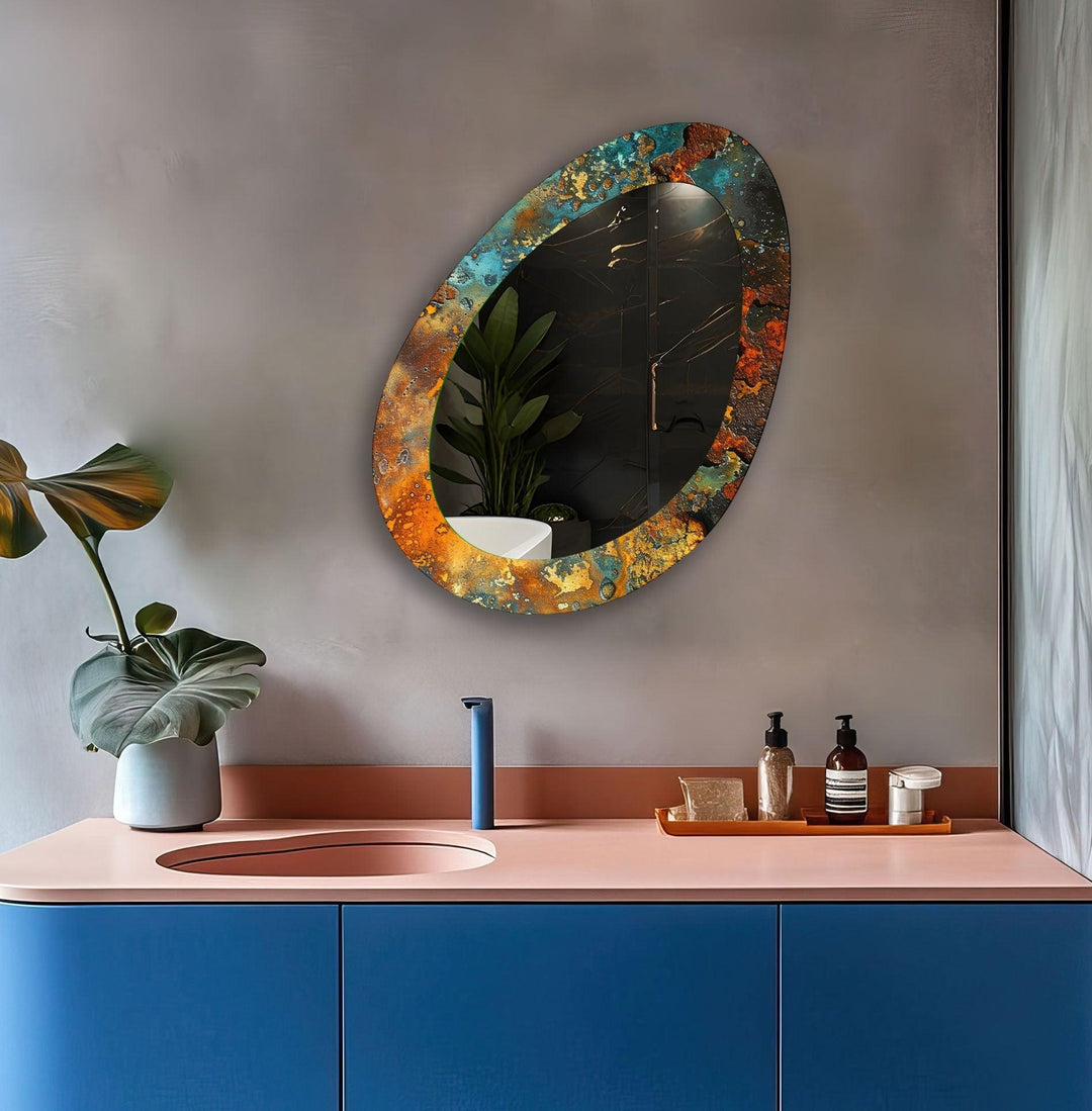 Copper Abstract Mirror Modern Wall Mirror