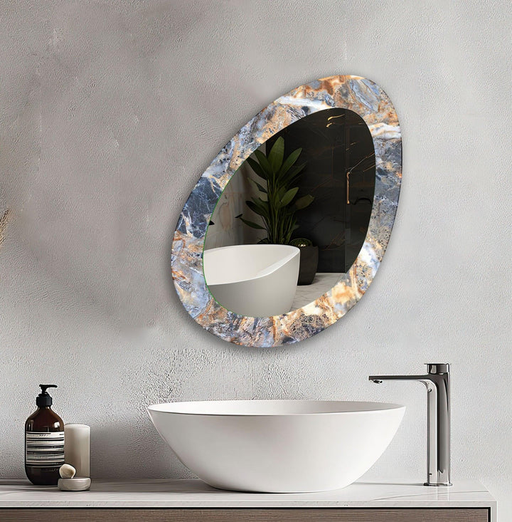 Marble Oval Large Wall Mirror