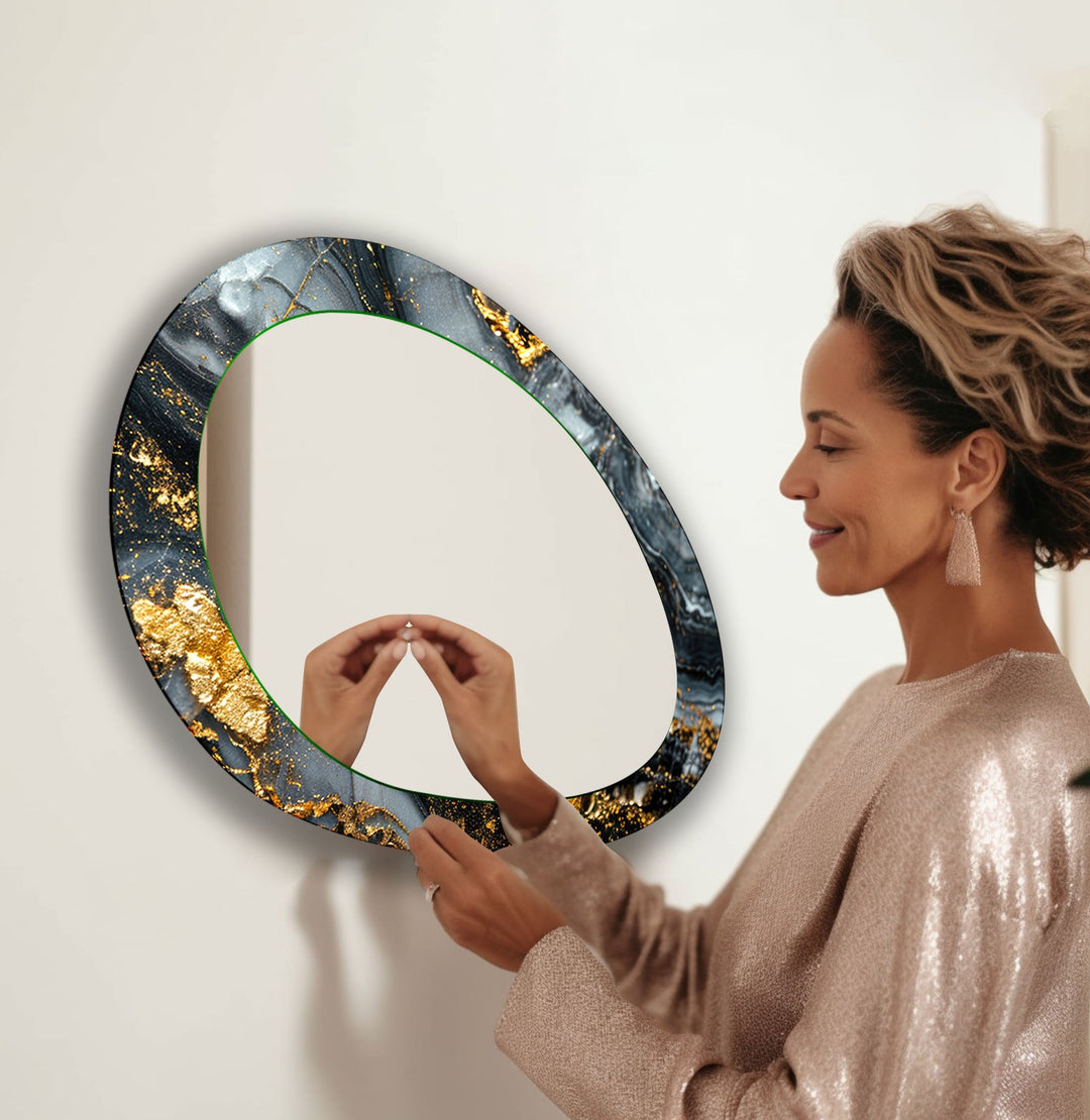 Gold Abstract Mirror Decorative Wall Mirror