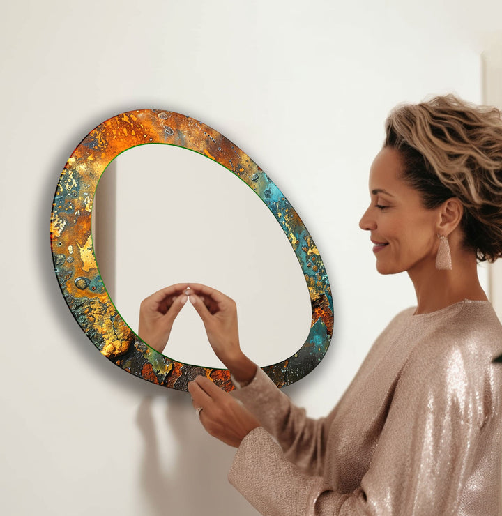 Copper Abstract Mirror Modern Wall Mirror