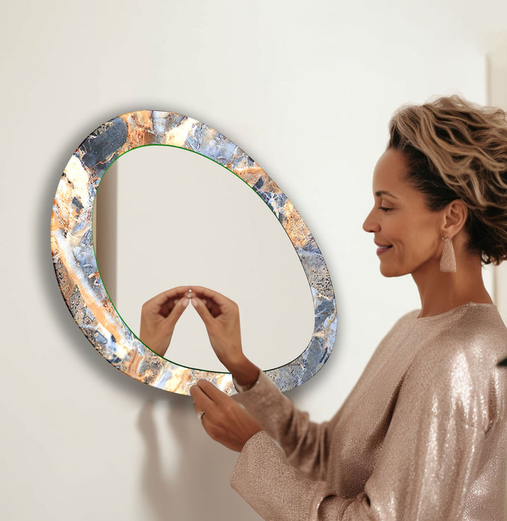 Marble Oval Large Wall Mirror