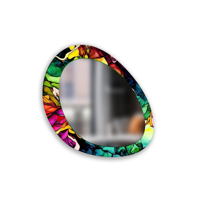 Color Abstract Mirror Asymmetrical  Wall Mirror