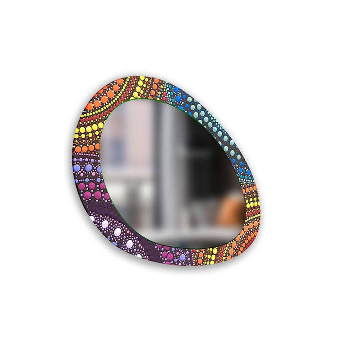 Color Mosaic Mirror Asymmetrical  Wall Mirror