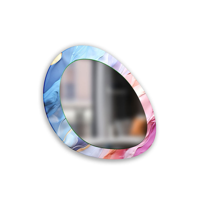 Pink And Blue Abstract Mirror Large Wall Mirror