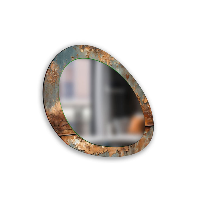 Turquoise And Copper Long Wall Mirror