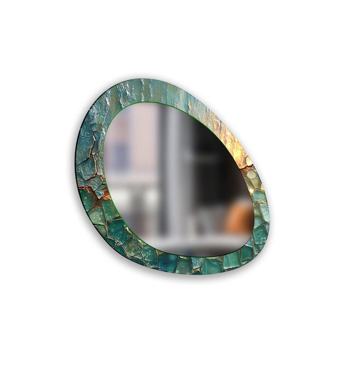 Turquoise Abstract Mirror Modern Wall Mirror