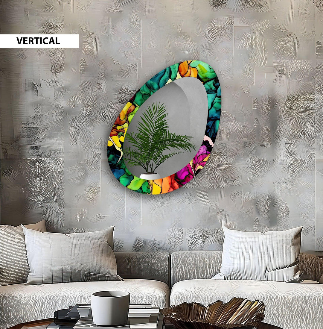 Color Abstract Mirror Asymmetrical  Wall Mirror