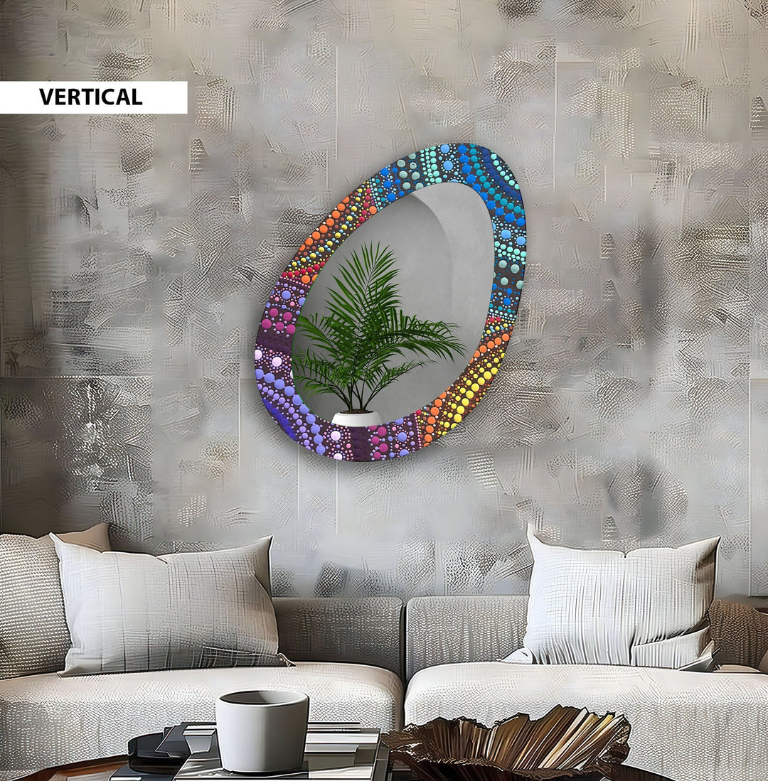 Color Mosaic Mirror Asymmetrical  Wall Mirror