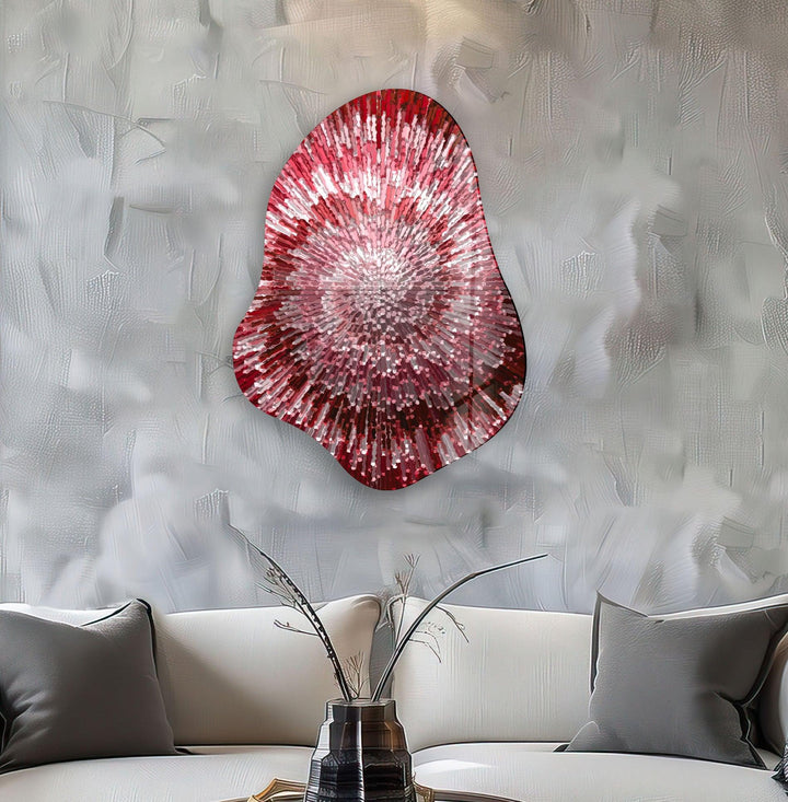 Stylish Abstract Red Helix Glass Wall Art, print on glass, glass printed photos
