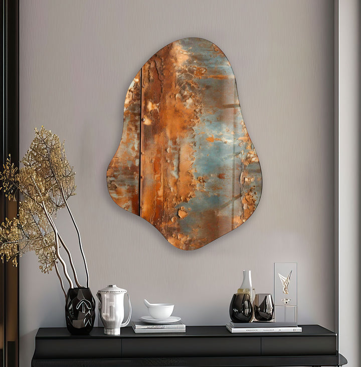 Modern Abstract Brown Glass Wall Art, print picture on glass, Tempered Glass Wall Art

