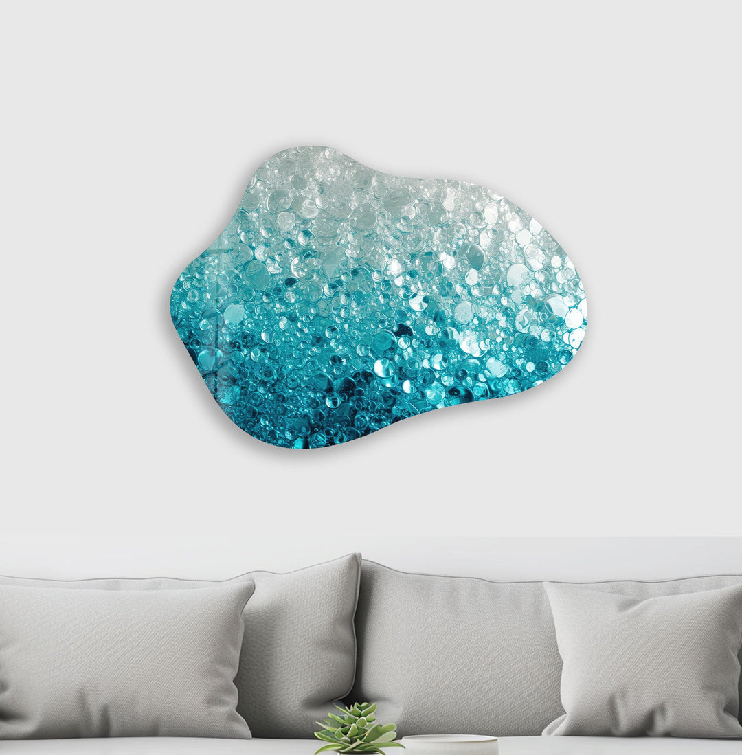 Unique Blue Abstarct Glass Wall Art, print on glass, glass printed photos
