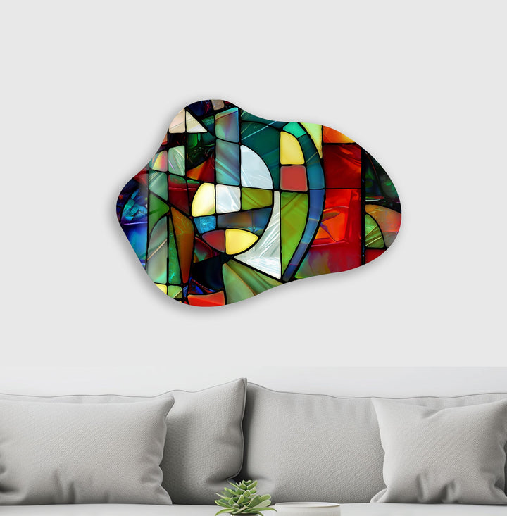 Stylish Red Stained Glass Wall Art, stained glass wall art, stained glass wall decor
