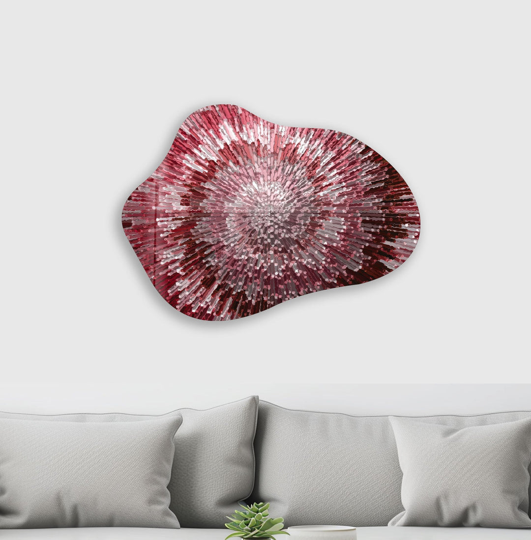 Stylish Abstract Red Helix Glass Wall Art, custom glass photo prints, large glass prints
